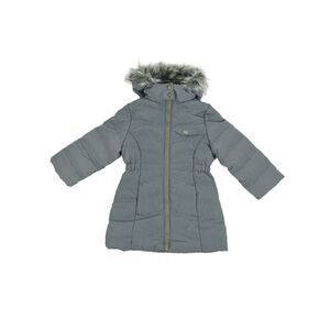 Calvin Klein Toddler Girls Aerial Hooded Jacket (3T, Dark Grey)